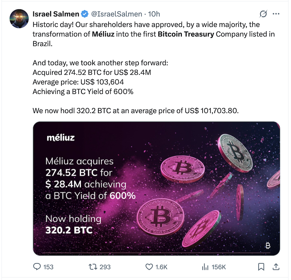 Meliuz becomes the first Bitcoin treasury company